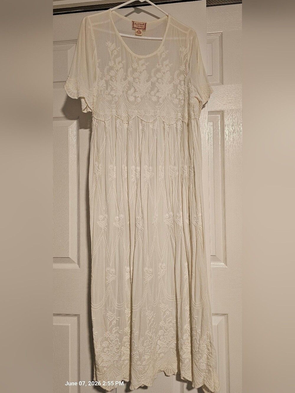 Vintage April Cornell Embroidered Maxi Dress
